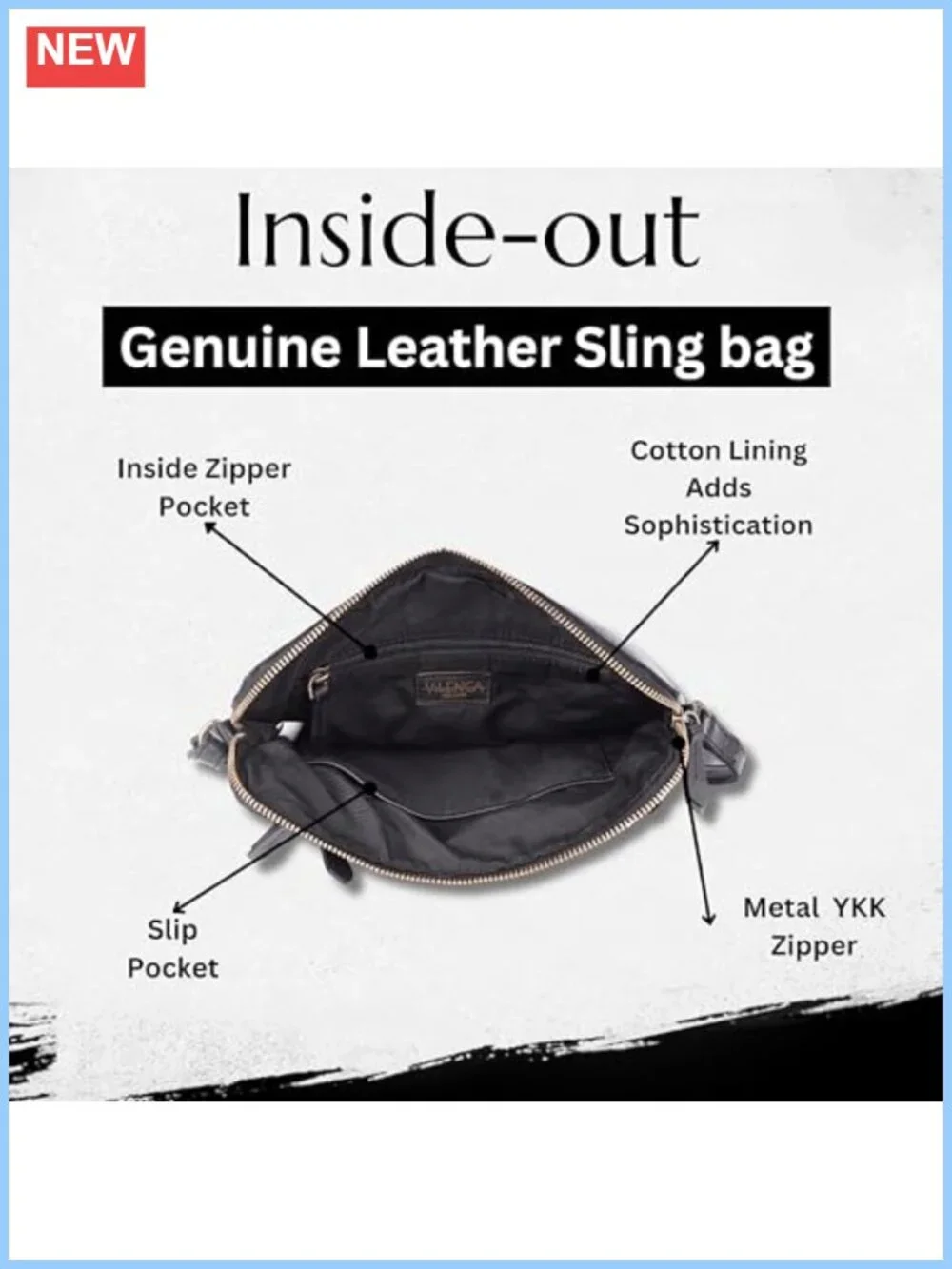 Genuine Italian Leather Boho Studded Shoulder Sling Bag, Stylish & Durable